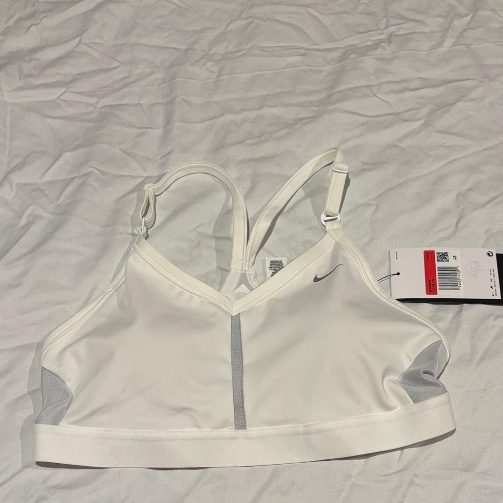 Nike Women's Cream and Gray Sports Bra